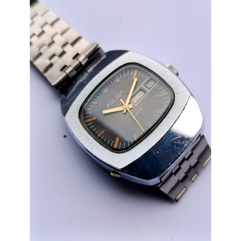 Rare Poljot 2628.H Vintage Cushion Case Watch USSR Rare Poljot 2628.H Vintage Cushion Case Watch USSR