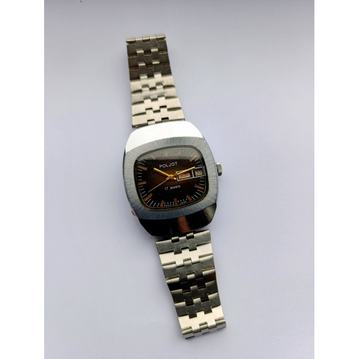 Rare Poljot 2628.H Vintage Cushion Case Watch USSR