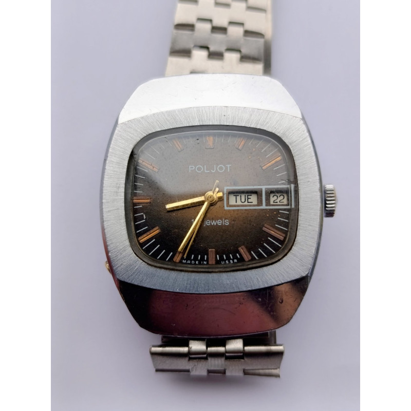 Rare Poljot 2628.H Vintage Cushion Case Watch USSR Rare Poljot 2628.H Vintage Cushion Case Watch USSR