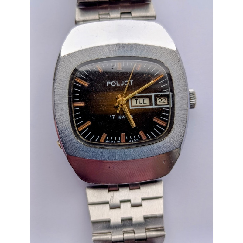 Rare Poljot 2628.H Vintage Cushion Case Watch USSR Rare Poljot 2628.H Vintage Cushion Case Watch USSR