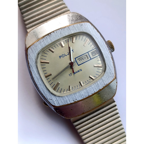 Vintage Poljot 2628.H 1979 USSR Watch Silver Dial NOS ZIM Bracelet Vintage Poljot 2628.H 1979 USSR Watch Silver Dial NOS ZIM Bracelet