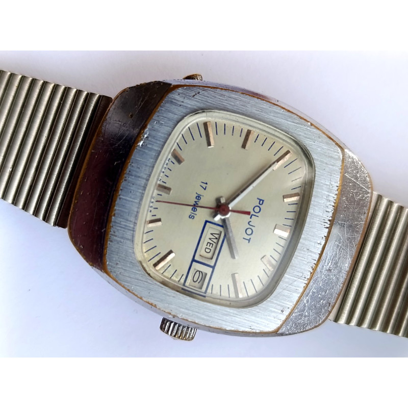 Vintage Poljot 2628.H 1979 USSR Watch Silver Dial NOS ZIM Bracelet Vintage Poljot 2628.H 1979 USSR Watch Silver Dial NOS ZIM Bracelet