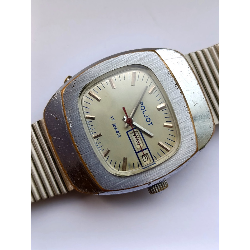 Vintage Poljot 2628.H 1979 USSR Watch Silver Dial NOS ZIM Bracelet Vintage Poljot 2628.H 1979 USSR Watch Silver Dial NOS ZIM Bracelet