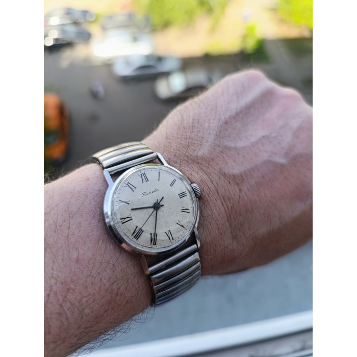 Vintage Raketa Soviet Mechanical Watch 1970s Roman Numeral Dial
