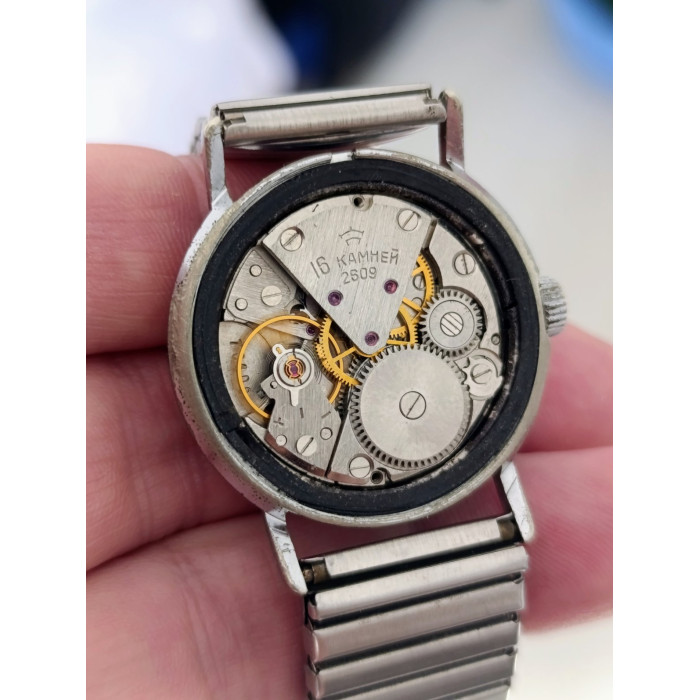 Vintage Raketa Soviet Mechanical Watch 1970s Roman Numeral Dial