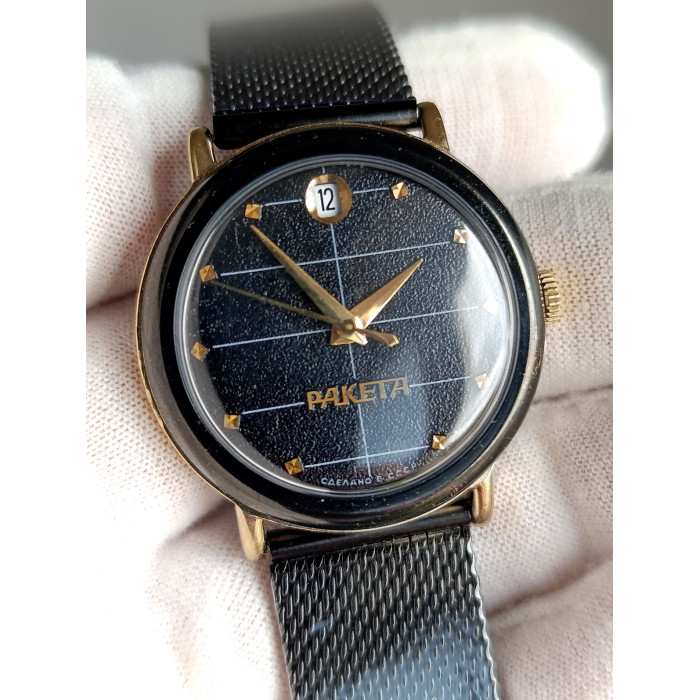 Raketa Black Prince Soviet Watch 4168731 (1980s, USSR)