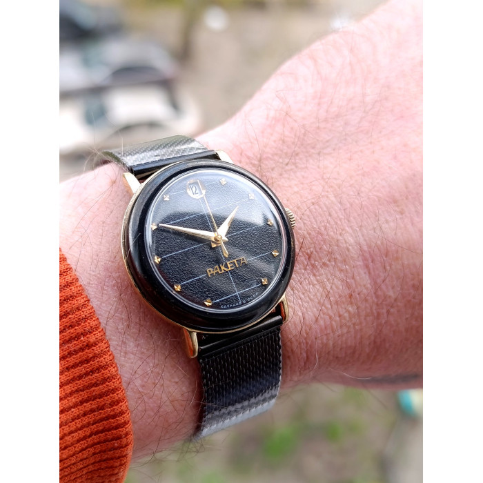 Raketa Black Prince Soviet Watch 4168731 (1980s, USSR)