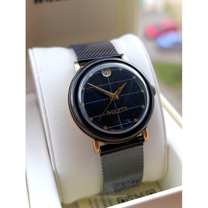 Raketa Black Prince Soviet Watch 4168731 (1980s, USSR)