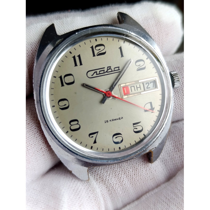 Slava 2428 Mechanical Watch 1980s – Soviet Triple Calendar, 26 Jewels