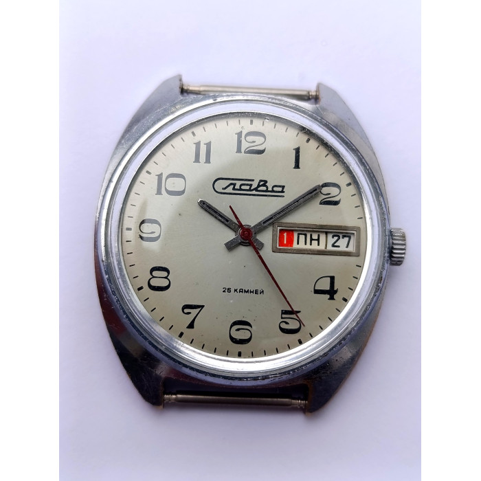 Slava 2428 Mechanical Watch 1980s – Soviet Triple Calendar, 26 Jewels