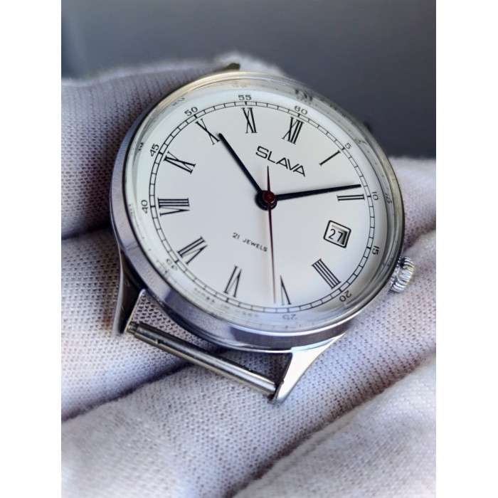 Slava 2414 — Vintage USSR Dress Watch, 1970s, Serviced