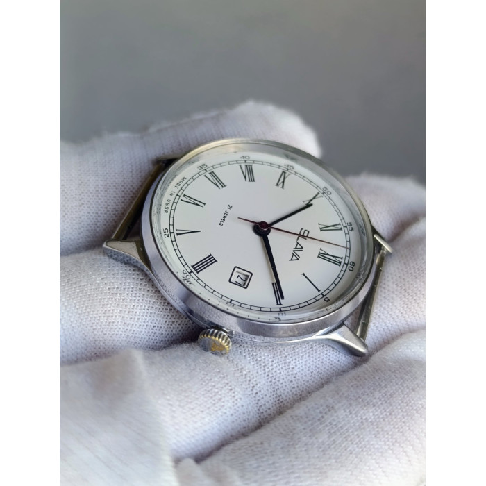 Slava 2414 — Vintage USSR Dress Watch, 1970s, Serviced
