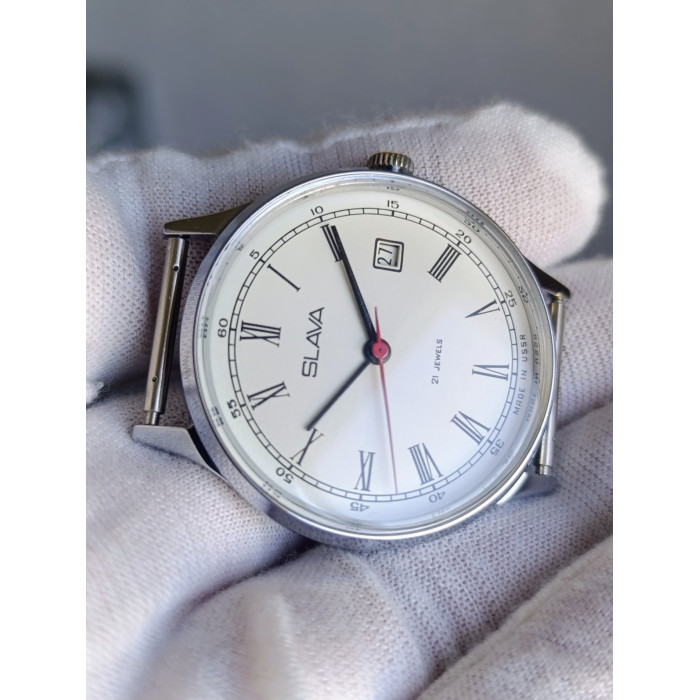 Slava 2414 — Vintage USSR Dress Watch, 1970s, Serviced