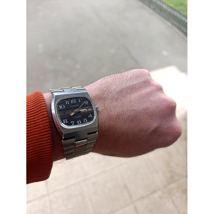 Vintage Slava Tank Automatic Watch, Caliber 2427
