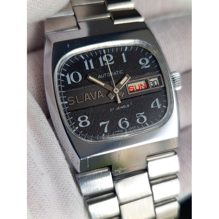 Vintage Slava Tank Automatic Watch, Caliber 2427