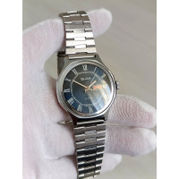 Vintage Slava Soviet Watch USSR Cal 2428 26 Jewels Day Date Navy Dial 1980s 