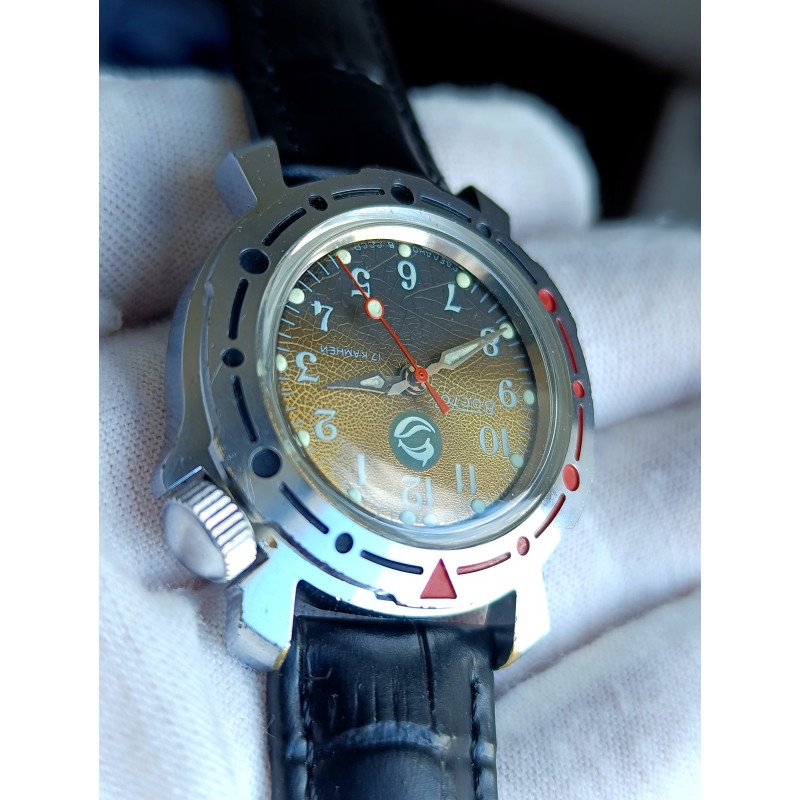 Vintage Vostok Kadet Amphibia Soviet Watch 1980s Dolphin Dial 2409A Vintage Vostok Kadet Amphibia Soviet Watch 1980s Dolphin Dial 2409A