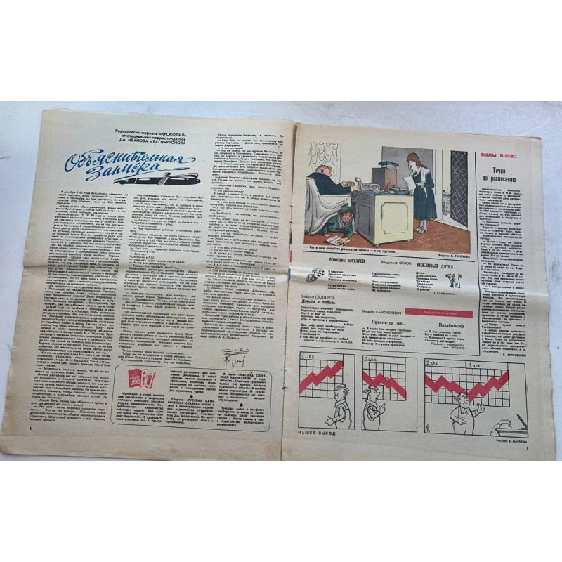 Vintage Krokodil No. 3, 1981 - Soviet Satire on Superstition and Politics Vintage Krokodil No. 3, 1981 - Soviet Satire on Superstition and Politics