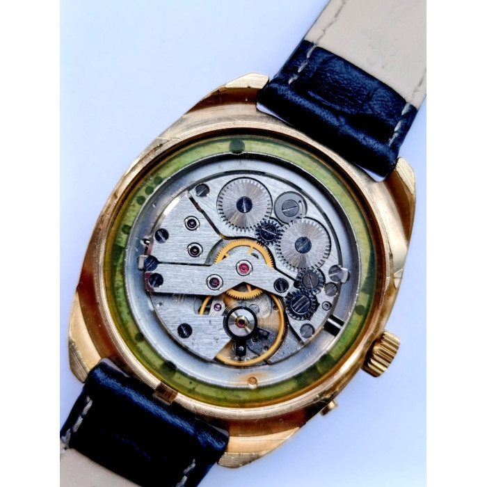 Vintage Slava 2428 USSR Watch – Purple Gradient Dial, Cyrillic Day-Date