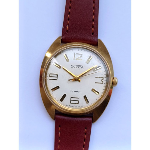 Original Vostok 2409A Soviet Wristwatch with Gold Plated Case, 1970s