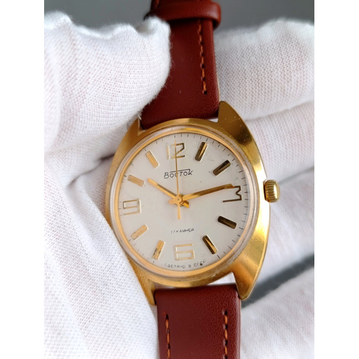 Original Vostok 2409A Soviet Wristwatch with Gold Plated Case, 1970s