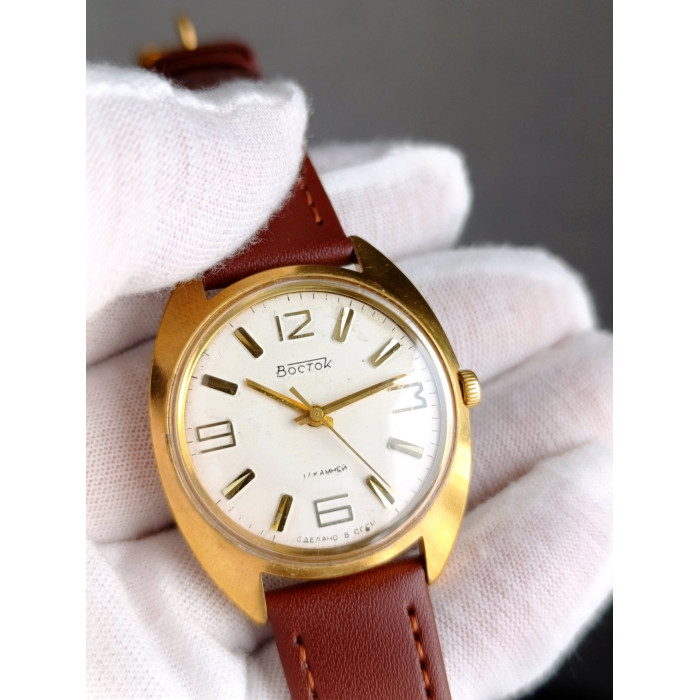 Original Vostok 2409A Soviet Wristwatch with Gold Plated Case, 1970s
