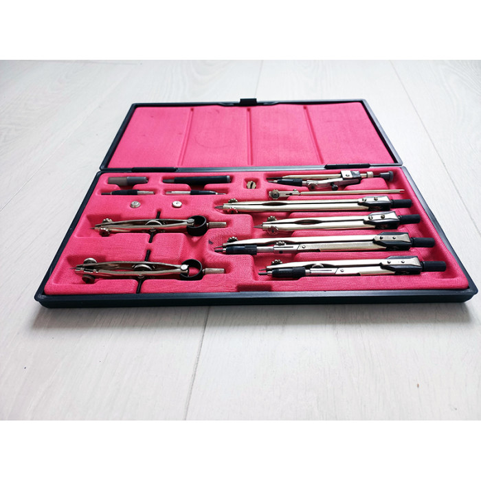 Russian Vintage Case of Drawing Instruments NCH-14-t-02 Production USSR 1991