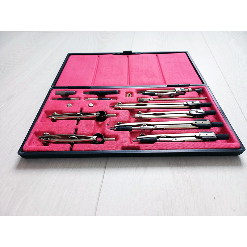 Russian Vintage Case of Drawing Instruments NCH-14-t-02 Production USSR 1991 Russian Vintage Case of Drawing Instruments NCH-14-t-02 Production USSR 1991