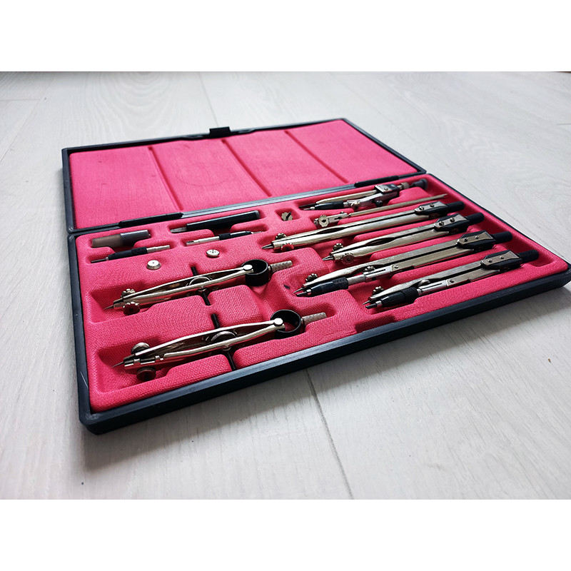 Russian Vintage Case of Drawing Instruments NCH-14-t-02 Production USSR 1991 Russian Vintage Case of Drawing Instruments NCH-14-t-02 Production USSR 1991