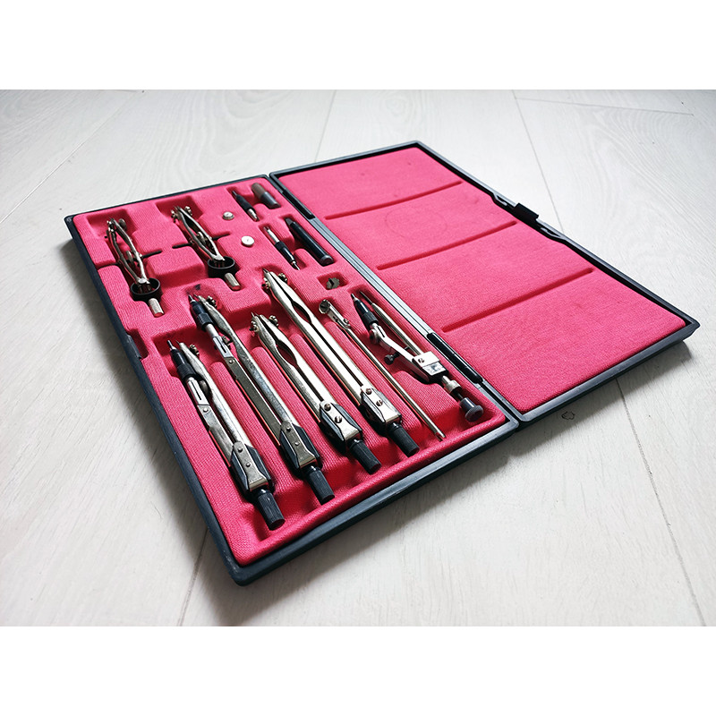 Russian Vintage Case of Drawing Instruments NCH-14-t-02 Production USSR 1991 Russian Vintage Case of Drawing Instruments NCH-14-t-02 Production USSR 1991