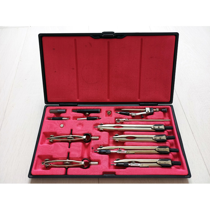 Russian Vintage Case of Drawing Instruments NCH-14-t-02 Production USSR 1991