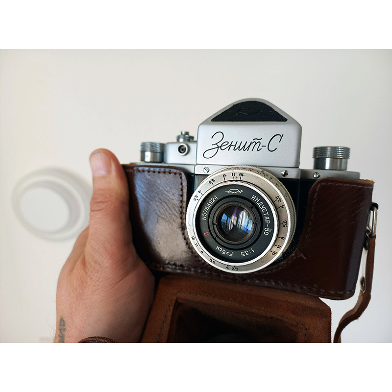 Zenit-S Small Format Single Lens Reflex Camera With Industar 50 Lens and Leather Case Vintage SLR camera Made in USSR Zenit-S Small Format Single Lens Reflex Camera With Industar 50 Lens and Leather Case Vintage SLR camera Made in USSR