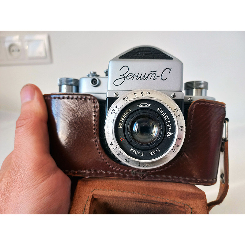 Zenit-S Small Format Single Lens Reflex Camera With Industar 50 Lens and Leather Case Vintage SLR camera Made in USSR Zenit-S Small Format Single Lens Reflex Camera With Industar 50 Lens and Leather Case Vintage SLR camera Made in USSR