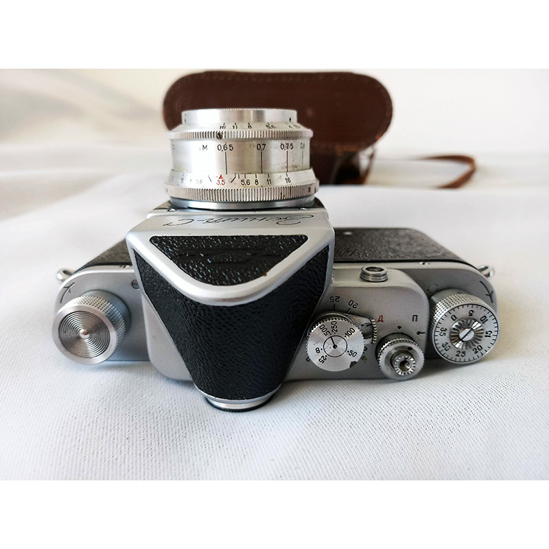 Zenit-S Small Format Single Lens Reflex Camera With Industar 50 Lens and Leather Case Vintage SLR camera Made in USSR Zenit-S Small Format Single Lens Reflex Camera With Industar 50 Lens and Leather Case Vintage SLR camera Made in USSR