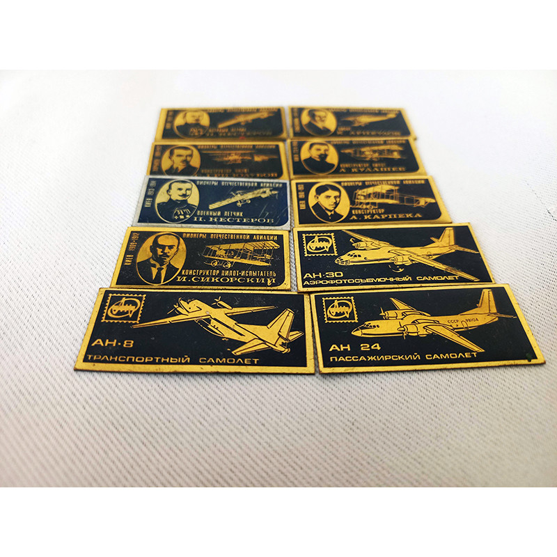 Metal Plates Pioneers of Domestic Aviation Badges from the Soviet Union Aircraft Enameled Badges Metal Plates Pioneers of Domestic Aviation Badges from the Soviet Union Aircraft Enameled Badges