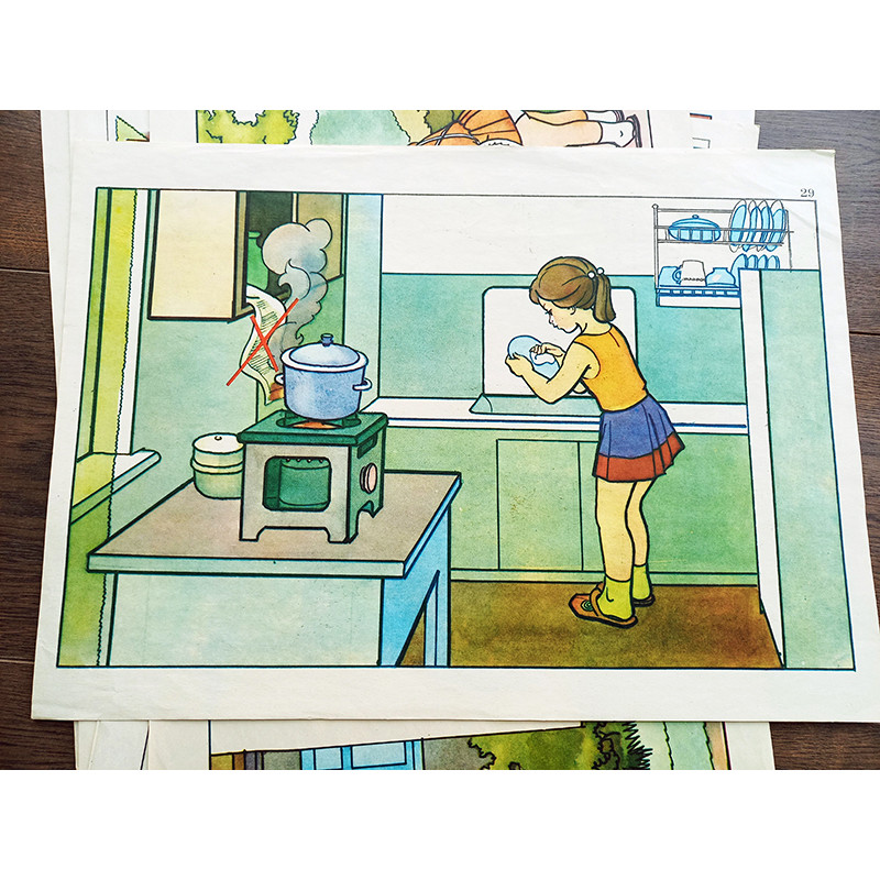 Soviet Vintage Fire Safety Posters for Children 18 Sheets USSR 60s Soviet Vintage Fire Safety Posters for Children 18 Sheets USSR 60s