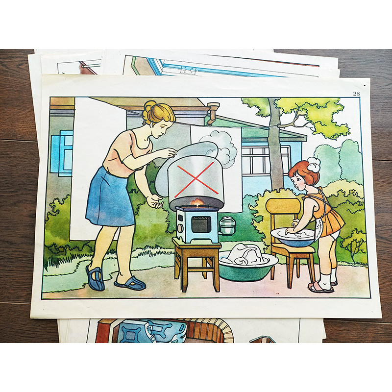 Soviet Vintage Fire Safety Posters for Children 18 Sheets USSR 60s Soviet Vintage Fire Safety Posters for Children 18 Sheets USSR 60s