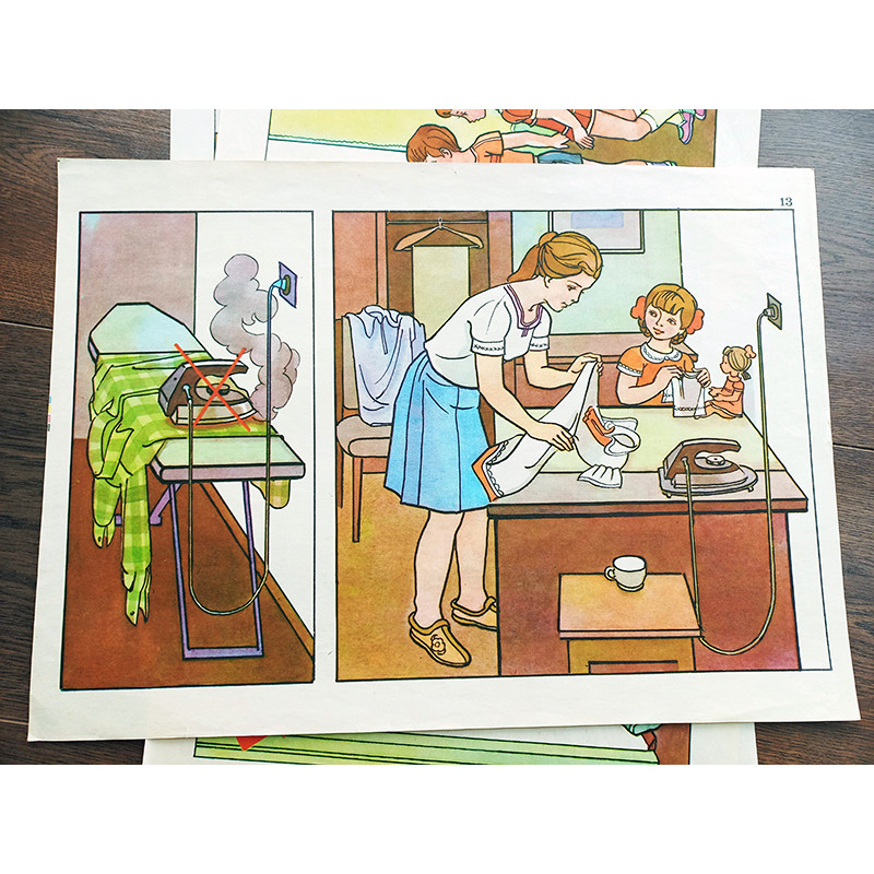 Soviet Vintage Fire Safety Posters for Children 18 Sheets USSR 60s Soviet Vintage Fire Safety Posters for Children 18 Sheets USSR 60s