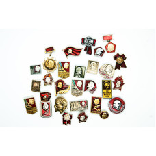 SOVIET pins LENIN set of 27 communist badges made in USSR
