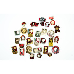 SOVIET pins LENIN set of 27 communist badges made in USSR