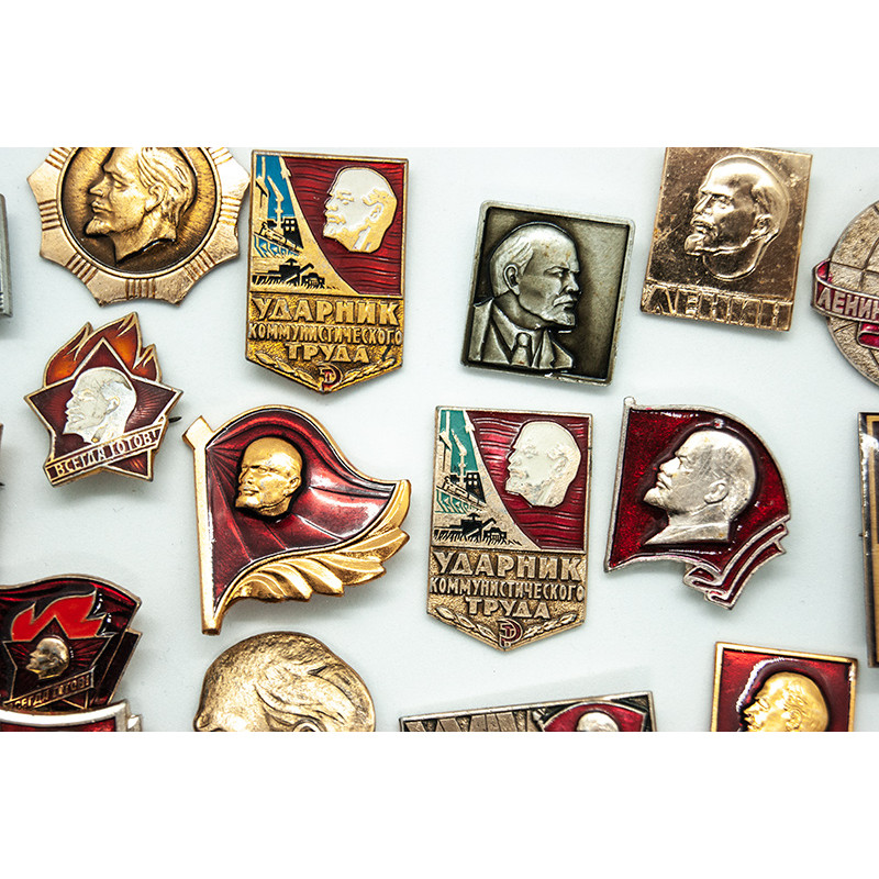 SOVIET pins LENIN set of 27 communist badges made in USSR SOVIET pins LENIN set of 27 communist badges made in USSR