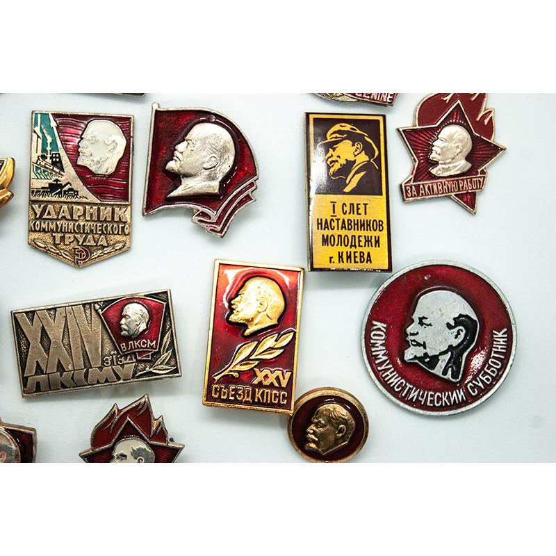 SOVIET pins LENIN set of 27 communist badges made in USSR SOVIET pins LENIN set of 27 communist badges made in USSR