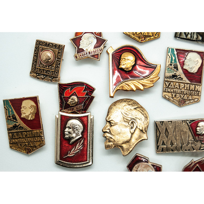 SOVIET pins LENIN set of 27 communist badges made in USSR SOVIET pins LENIN set of 27 communist badges made in USSR
