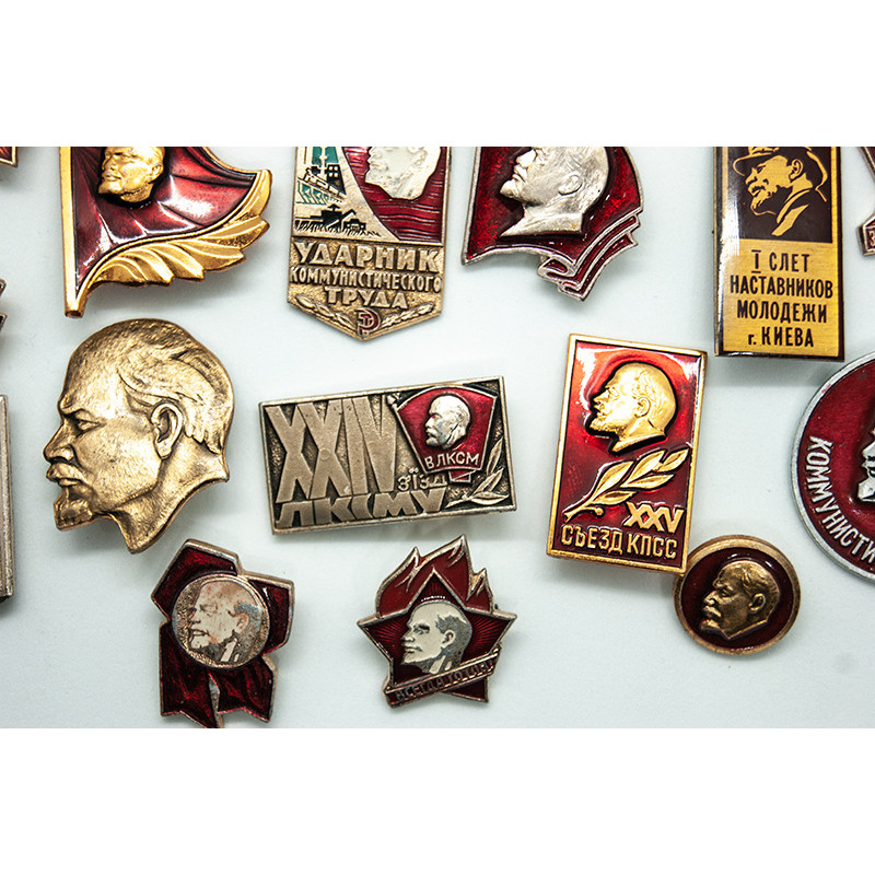 SOVIET pins LENIN set of 27 communist badges made in USSR SOVIET pins LENIN set of 27 communist badges made in USSR