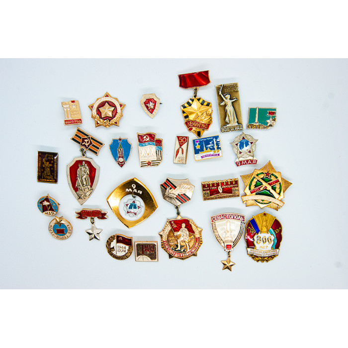 Set of SOVIET PINS May 1 May 9 Hero Cities Victory Day 24 PCS