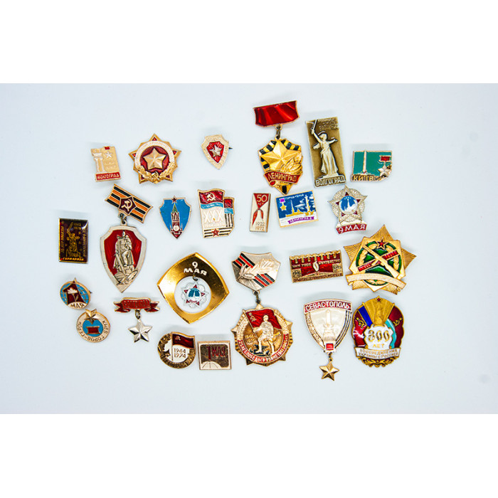 Set of SOVIET PINS May 1 May 9 Hero Cities Victory Day 24 PCS