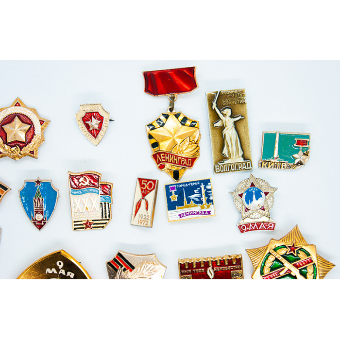 Set of SOVIET PINS May 1 May 9 Hero Cities Victory Day 24 PCS