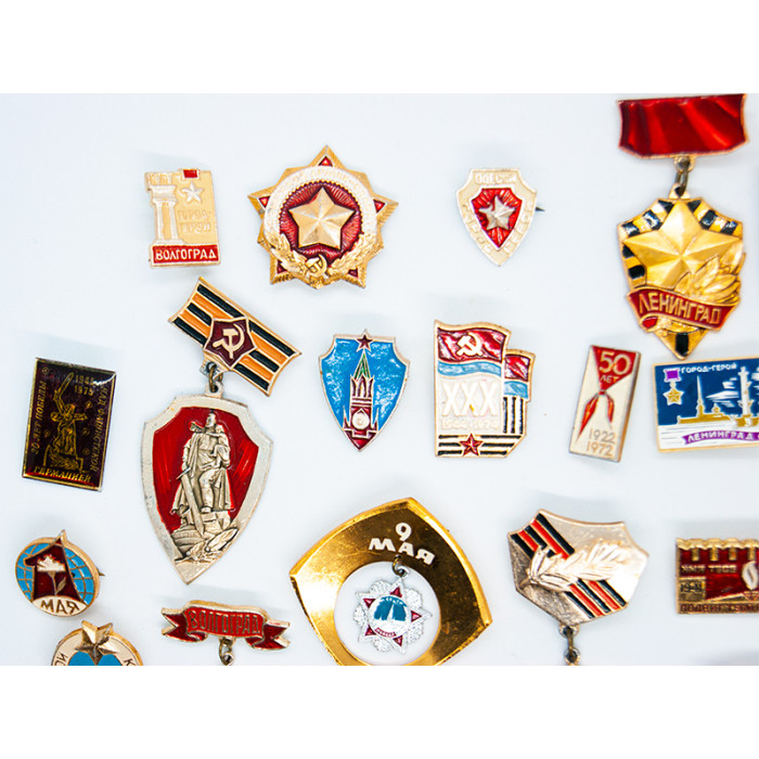 Set of SOVIET PINS May 1 May 9 Hero Cities Victory Day 24 PCS