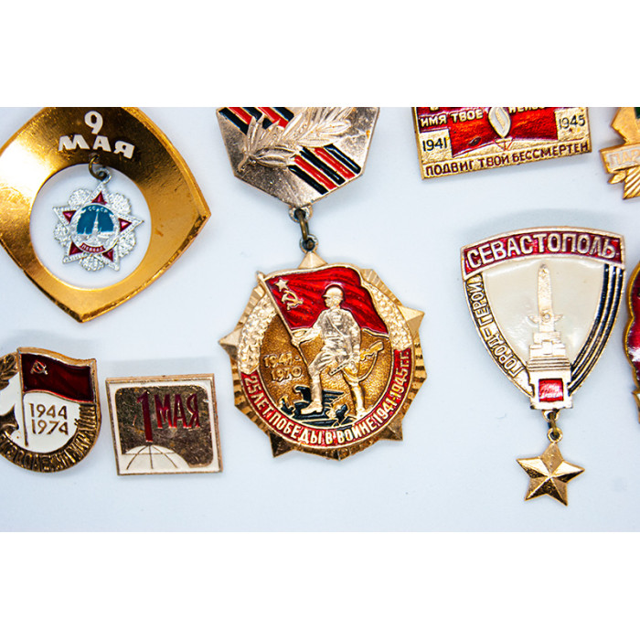 Set of SOVIET PINS May 1 May 9 Hero Cities Victory Day 24 PCS
