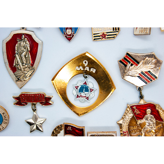Set of SOVIET PINS May 1 May 9 Hero Cities Victory Day 24 PCS